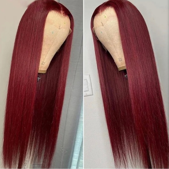 Unice 99j straight wig 13x4 burgundy lace front human hair wig